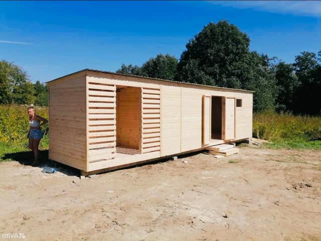 Хозблок с дровником 9×3 м — фото